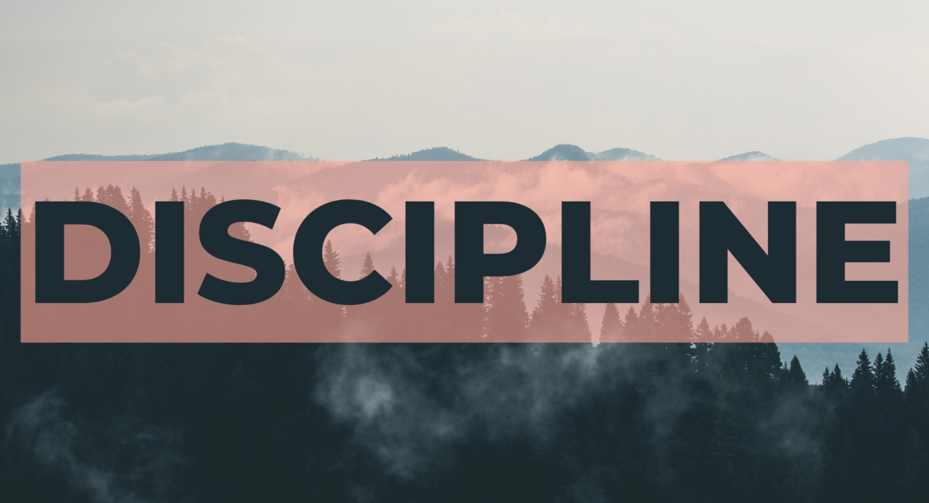 Mountainscape with the word Discipline over it
